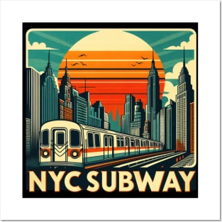 New York Subway Retro NYC Subway Train Posters and Art